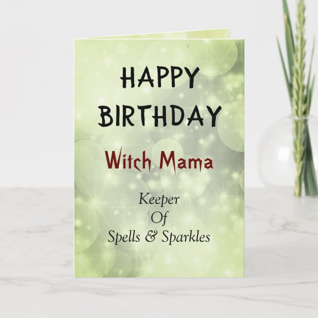 Happy Birthday Witch Mama design Card (Front)