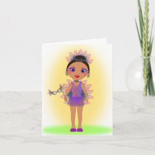 Happy Birthday with a Colourful Glitter Girl Card