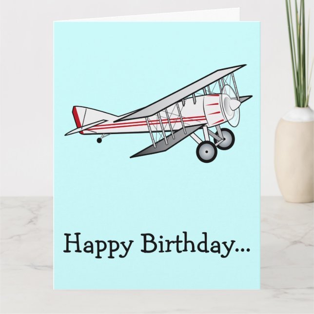 Happy Birthday with Airplane from the Whole Gang Card (Front)
