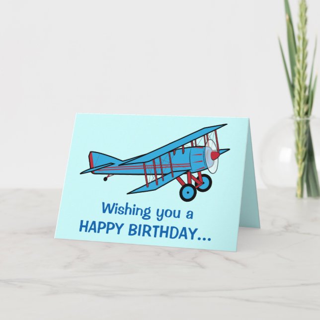 Happy Birthday with Airplane from the Whole Gang Card (Front)