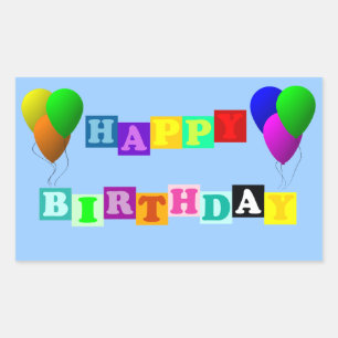 Happy Birthday with Balloons Sticker