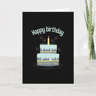 Happy birthday with big cake card