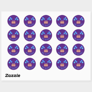 Happy Birthday with Cake 생일 축하해요! in Korean Classic Round Sticker