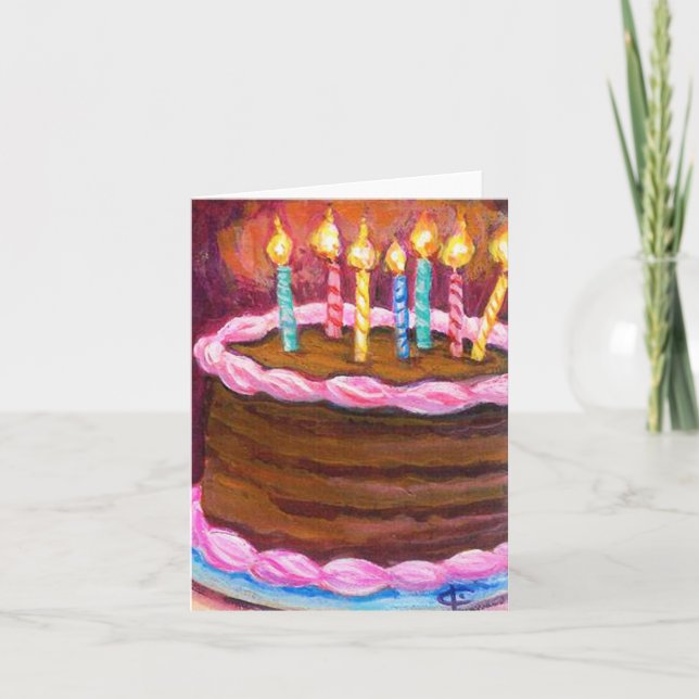 &#x27;Happy Birthday with Chocolate&#x27; Greeting Card (Front)