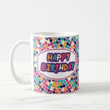 Happy Birthday with Custom Text Red Green Circles