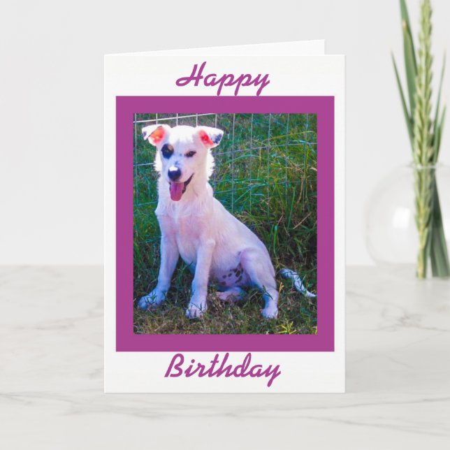 Happy Birthday with Cute Puppy Card (Front)
