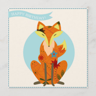 Happy birthday with fox card