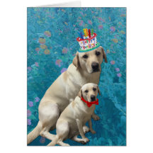 Happy Birthday with Labrador Dogs, Adorable