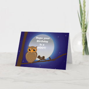 Happy birthday with owl birthday humour card