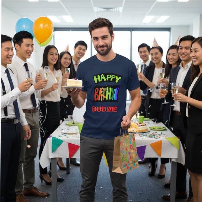 Happy Birthday with Personalized Name T-Shirt (Surprise!)