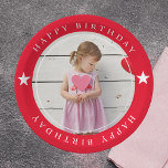 Happy Birthday With Photo Paper Plate<br><div class="desc">Celebrate your special day in style with our customizable "Happy Birthday With Photo" paper plates! These plates are perfect for adding a personal touch to your birthday party. Simply upload your favourite photo, and we'll create a unique and memorable design just for you. Made from high-quality, sturdy paper, these plates...</div>