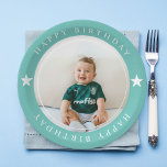 Happy Birthday With Photo Paper Plate<br><div class="desc">Celebrate your special day in style with our customizable "Happy Birthday With Photo" paper plates! These plates are perfect for adding a personal touch to your birthday party. Simply upload your favourite photo, and we'll create a unique and memorable design just for you. Made from high-quality, sturdy paper, these plates...</div>