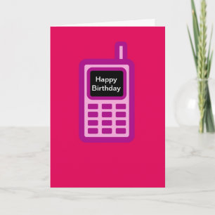 Happy Birthday with pink cell Card