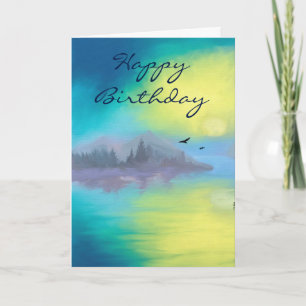 Happy Birthday with Scenic Landscape Card