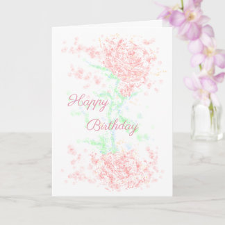 Happy Birthday with simple rose Card