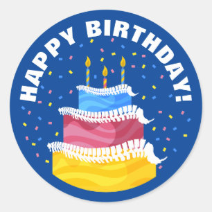 Happy Birthday with Spine Frosting Chiropractic Classic Round Sticker