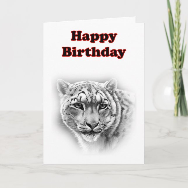 Happy Birthday with tiger on card (Front)