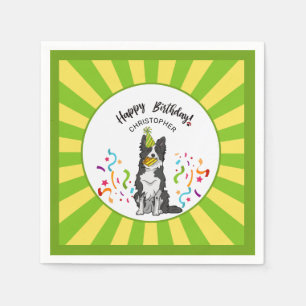Happy Birthday with Your Border Collie Buddy Party Napkin