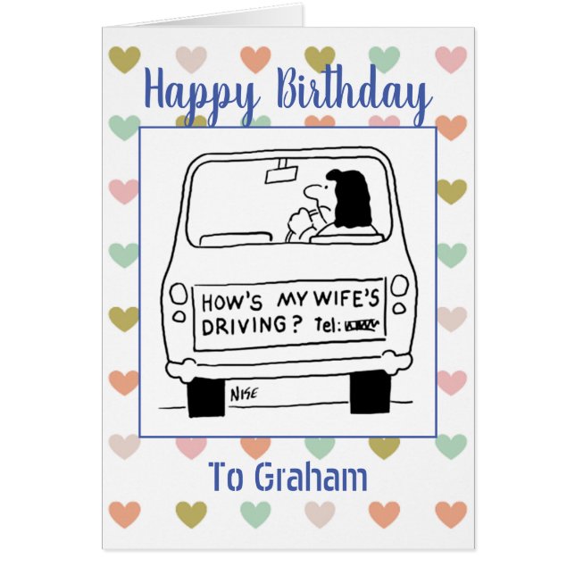 Happy Birthday Women Driver Joke. (Front)