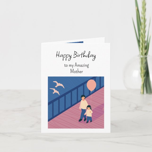 Happy Birthday Wonderful & Best Mother  Card (Front)