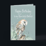 Happy Birthday Wonderful Brother Barn Owl  Thank You Card<br><div class="desc">If your Wonderful Brother loves owls,  nature or wildlife he will love this Birthday card</div>
