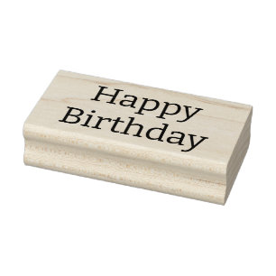 Happy Birthday Wood Art Stamp