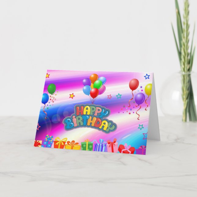 Happy Birthday Word Cloud Card (Front)