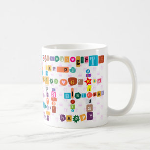 Happy birthday (wordart) coffee mug