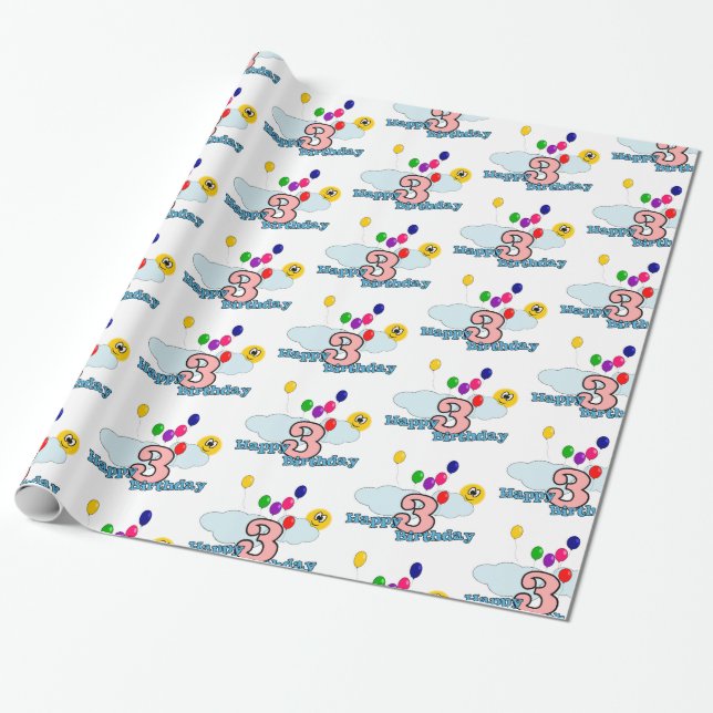 Happy birthday wrapping paper (Unrolled)