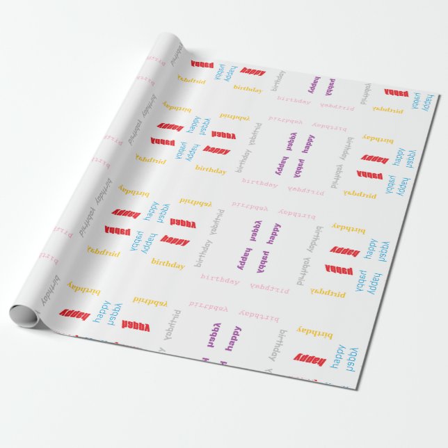 Happy birthday wrapping paper (Unrolled)