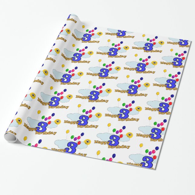 Happy birthday wrapping paper (Unrolled)