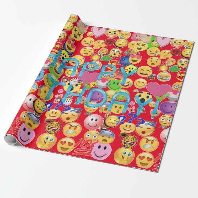 Happy Birthday Wrapping Paper (Unrolled)
