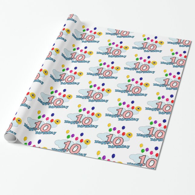 Happy birthday wrapping paper (Unrolled)