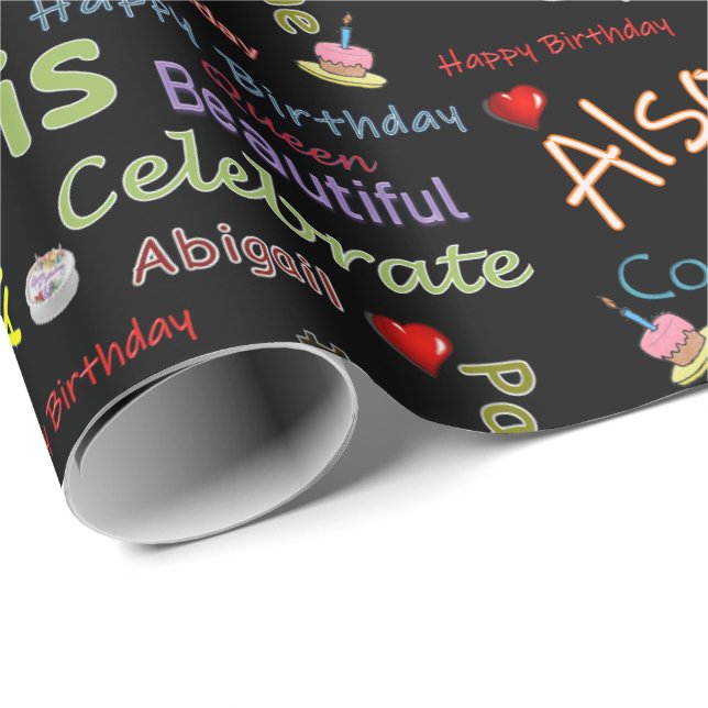 Happy Birthday Wrapping Paper Abigail (Roll Corner)