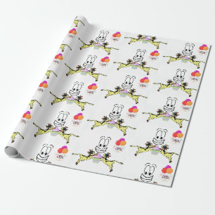 Happy Birthday Wrapping Paper Cow Cupcake