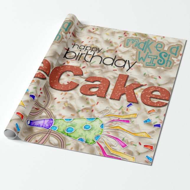 Happy Birthday Wrapping Paper Friends Family  (Unrolled)