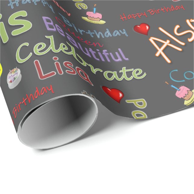Happy Birthday Wrapping Paper Lisa (Roll Corner)