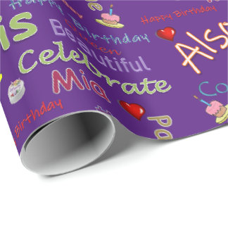 Happy Birthday Wrapping Paper Mia