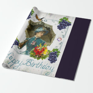 Happy Birthday Wrapping Paper Victorian