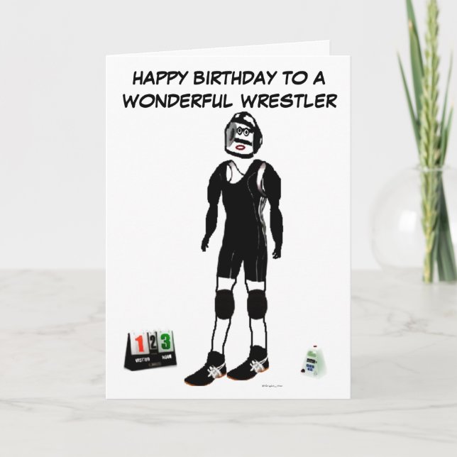 Happy Birthday Wrestler Card (Front)
