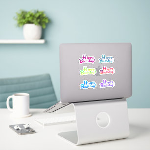 Happy Birthday x6 Custom-Cut Vinyl Sticker
