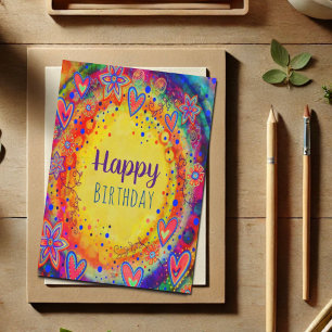 Happy Birthday Yellow Cheerful Fun Inspirivity Card