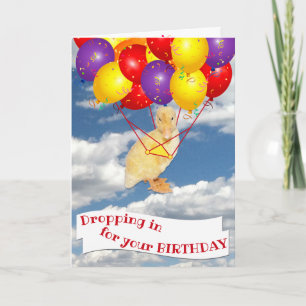 Happy Birthday Yellow Duckling Colourful Balloons Card