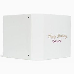 happy birthday yellow maron pastel modern trendy s binder