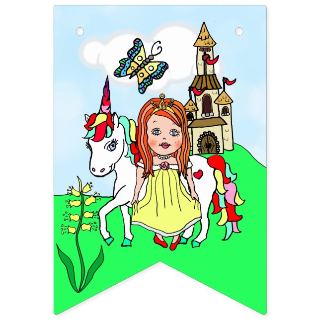 Happy Birthday Yellow Princess Banner (Sixteenth Flag)