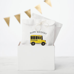 Happy Birthday Yellow School Bus Classroom Treats Favour Bag