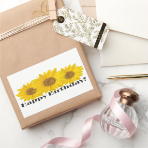 Happy Birthday Yellow Sunflowers Sticker