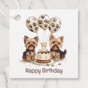 Happy Birthday Yorkie Dogs Favour Tags