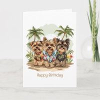 Happy Birthday Yorkie Dogs Hawaiian Shirts