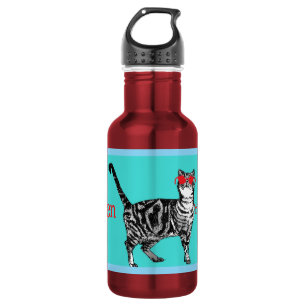 Happy Birthday You Cool Tabby Cat Mens Husband 532 Ml Water Bottle
